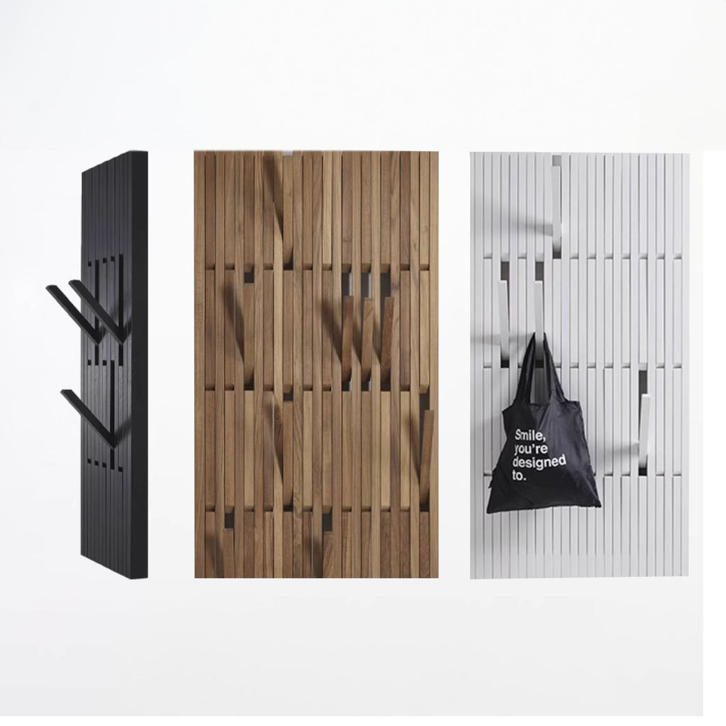 Piano Coat Rack, Modern Wall Mounted Solid Wood Hooks