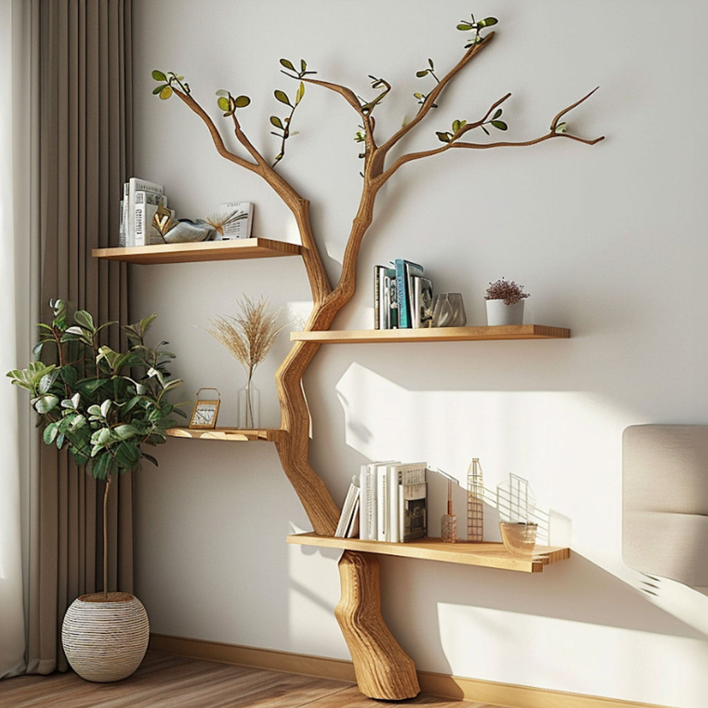 Custom Tree Branch Floating Shelves Bookcase
