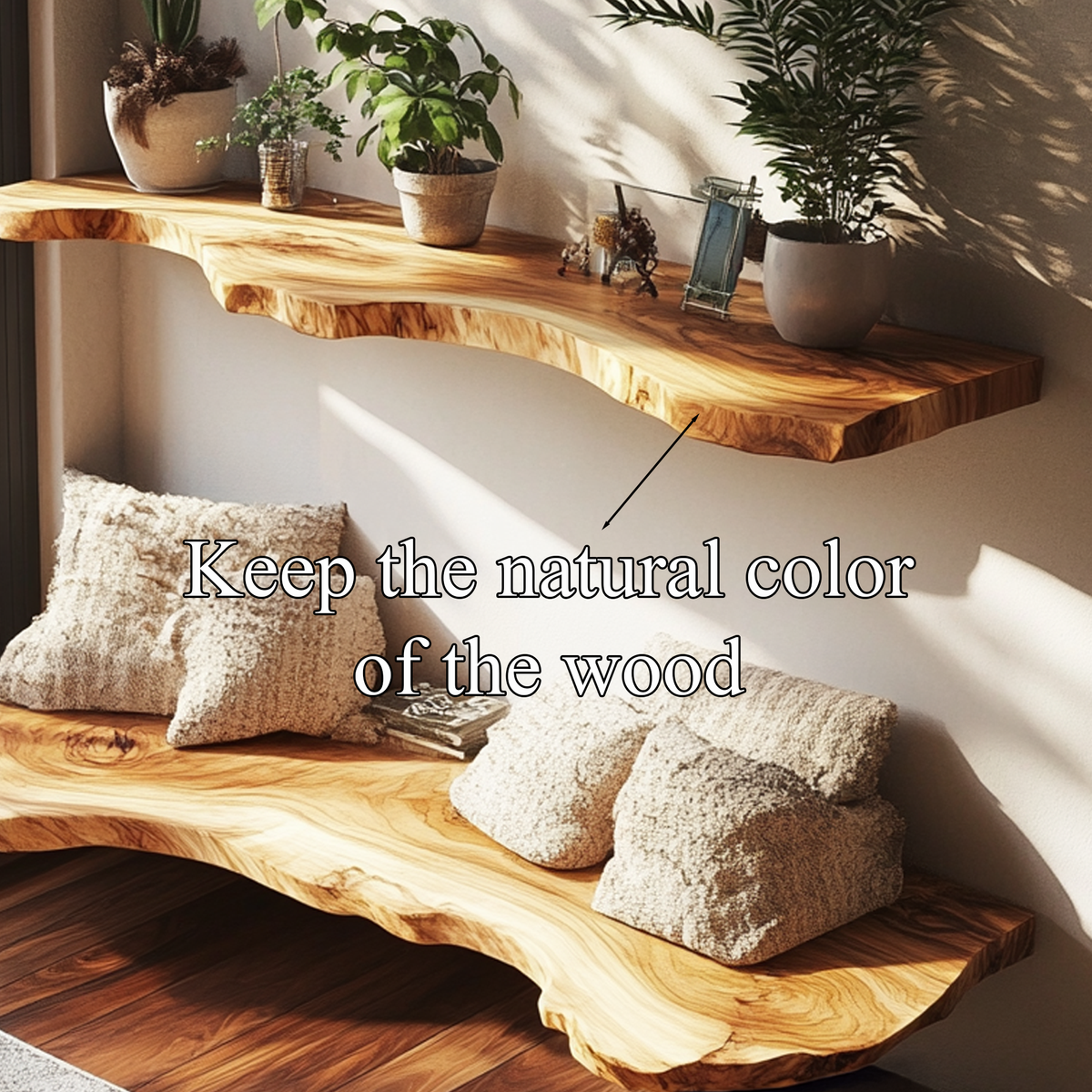 Decorative Floating Shelves Handmade Solid Wood Decor Home Gift