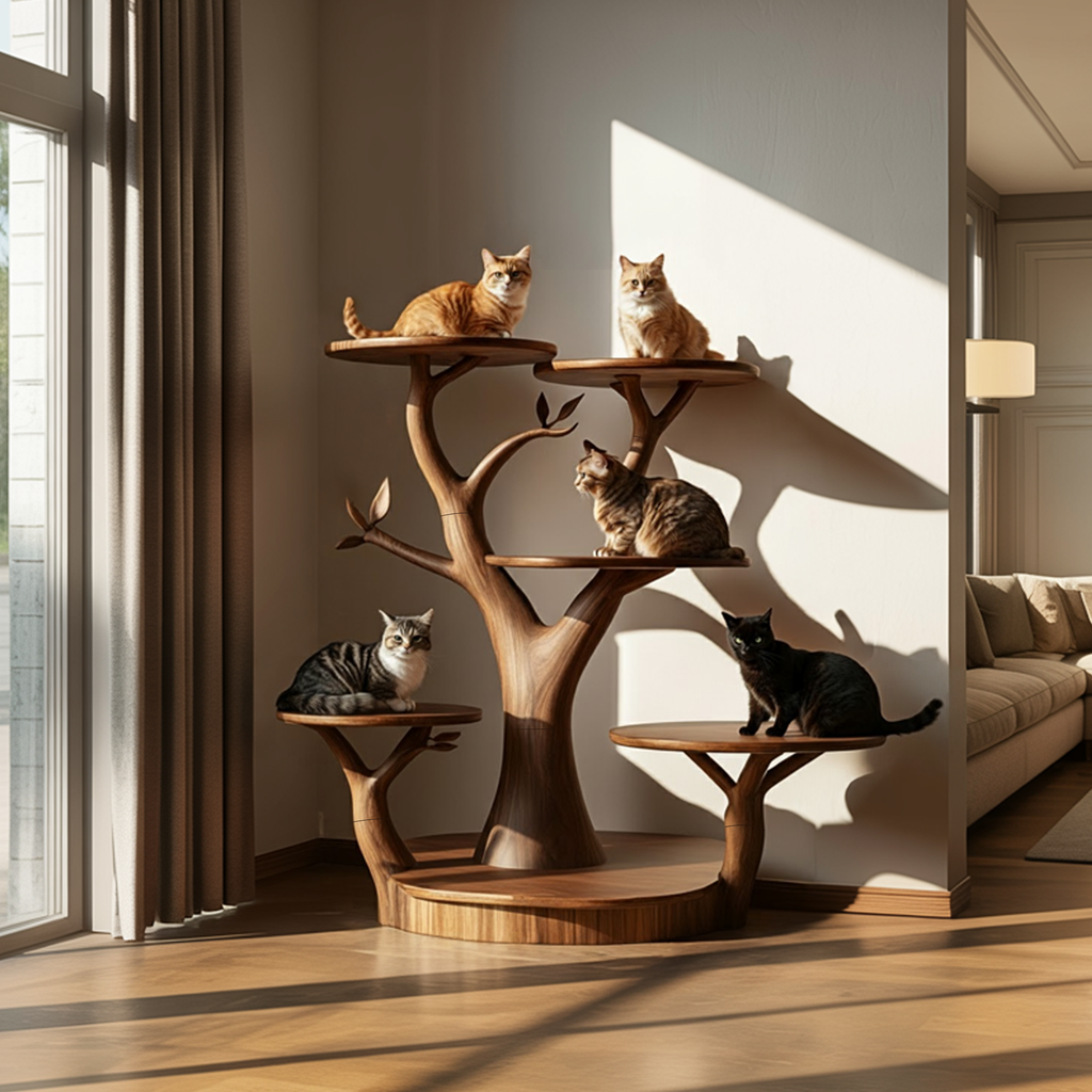 Handcrafted Cat Tree Pet Climbing Furniture Home Decor