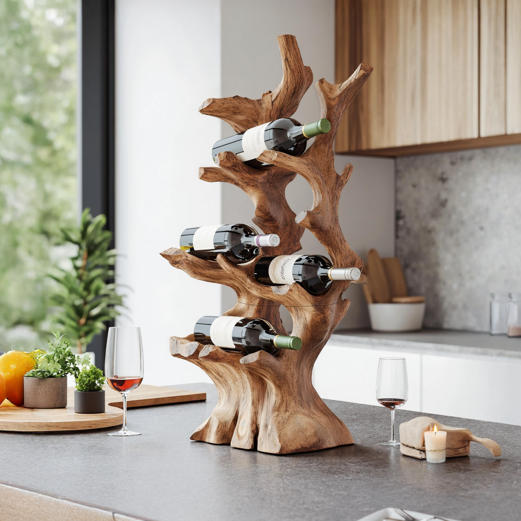 Handcrafted Wine Rack For Living Room Wall Organizer