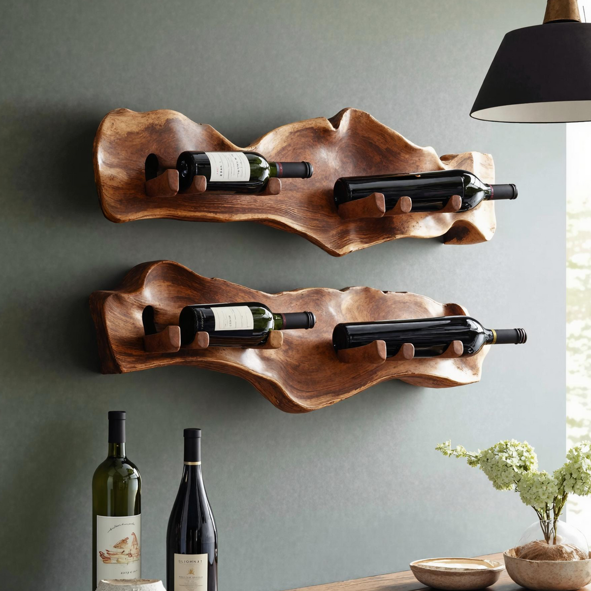 Handcrafted Wine Holder For Kitchen Countertop Style
