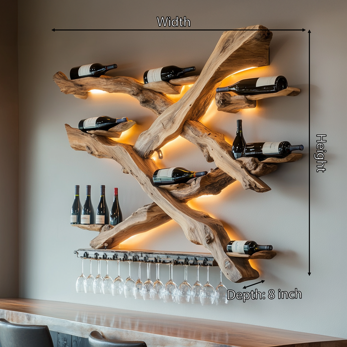 Handcrafted Wine Holder For Furniture Stylish Storage