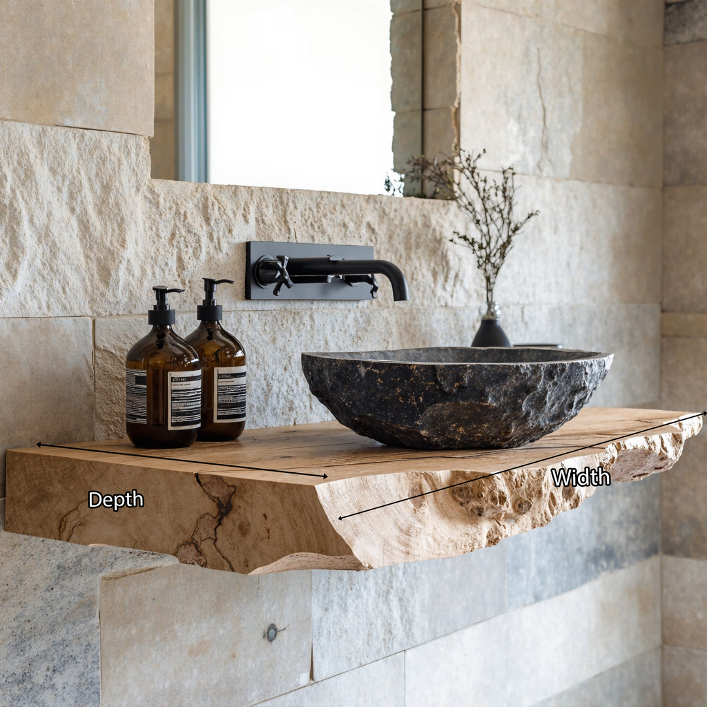 Handcrafted Bathroom Wooden Shelf