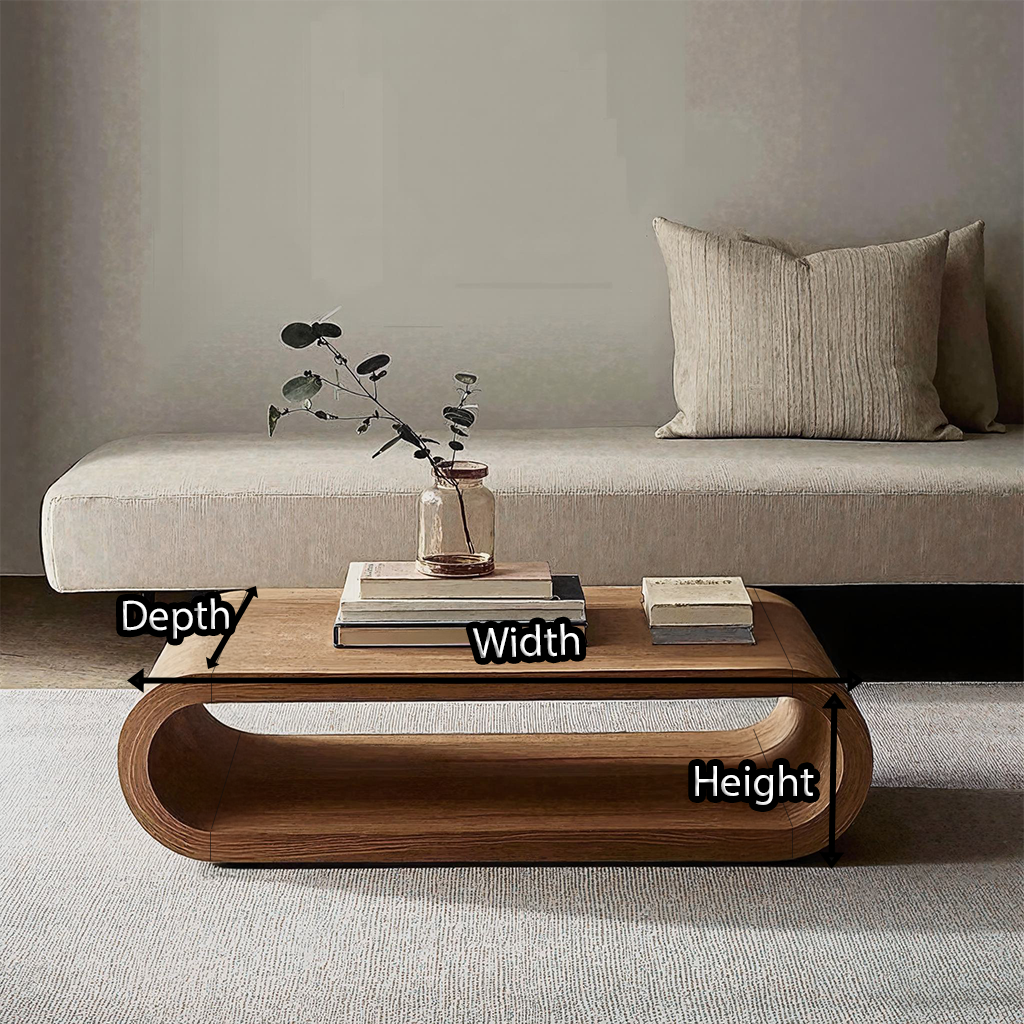 Vintage Coffee Table, Antique-Style Natural Wood for Family Rooms