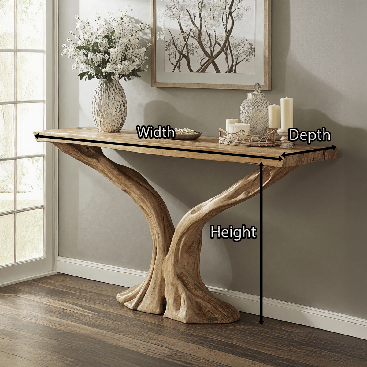Classic Farmhouse Console Table For Living Room