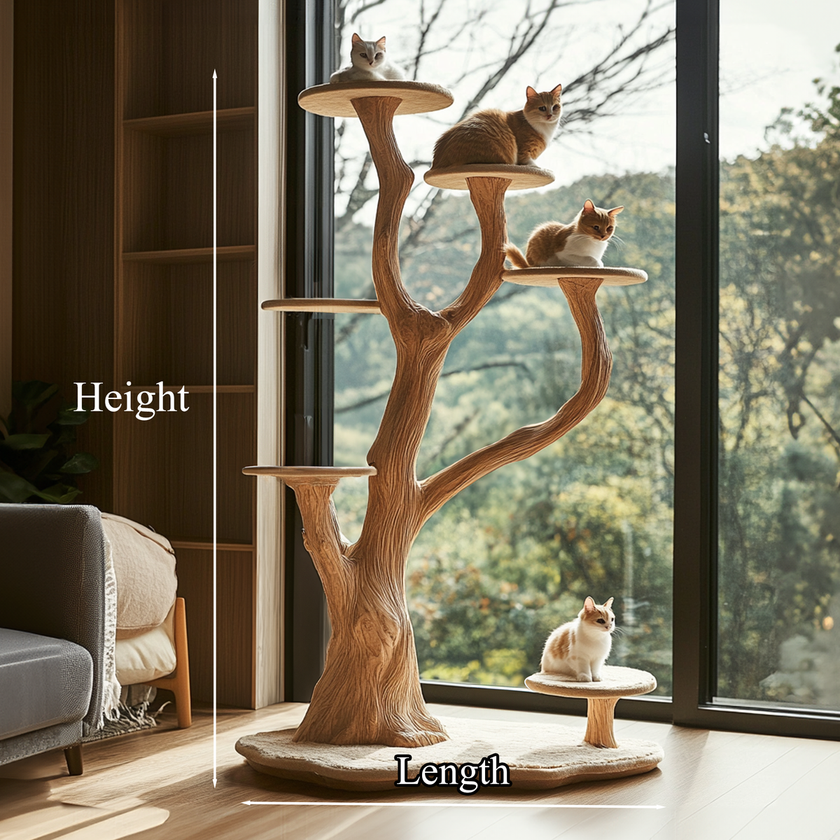 Cat Tree Shelf Custom Size Decor Living Room Gift