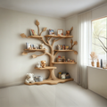 Tree Bookshelf for Kids Room, Handmade Branch Shelf and Clothes Rack