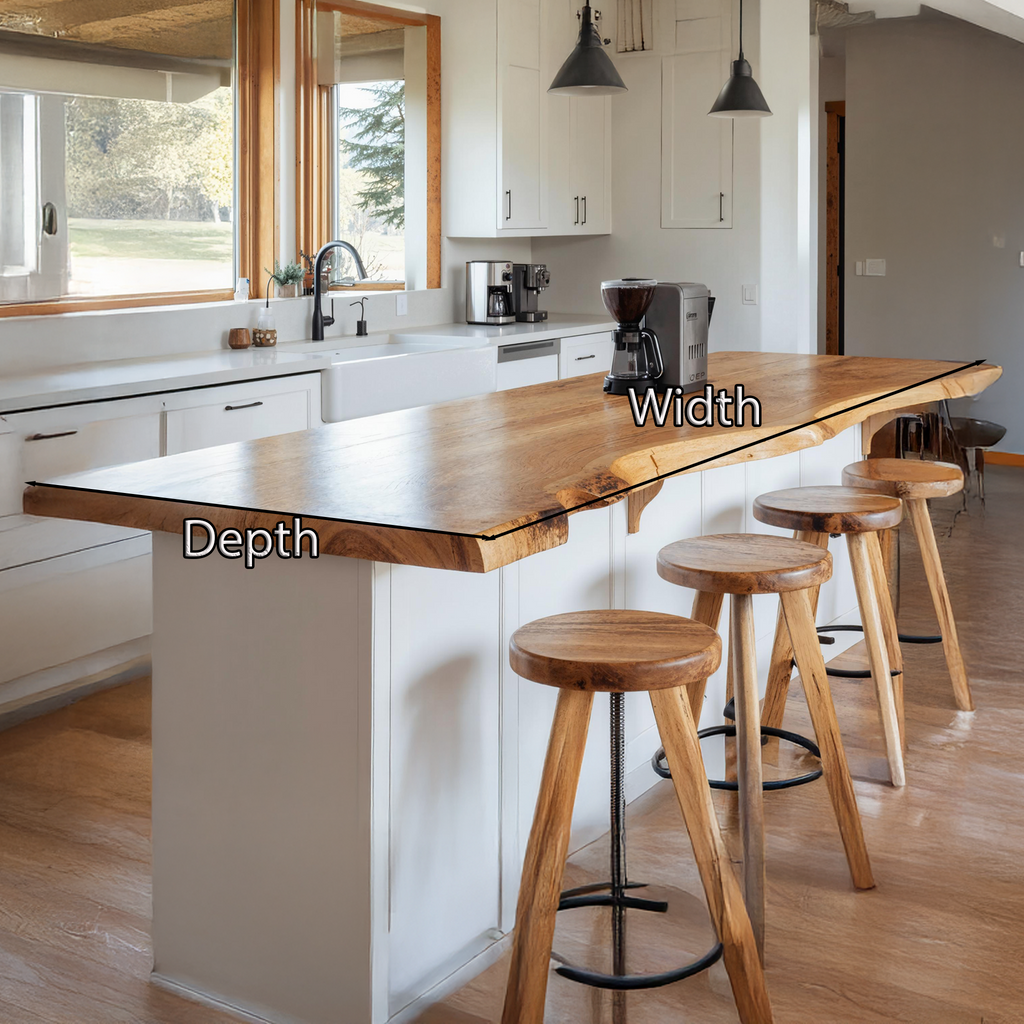 Farmhouse Live Edge Tabletop Rustic Dining Space