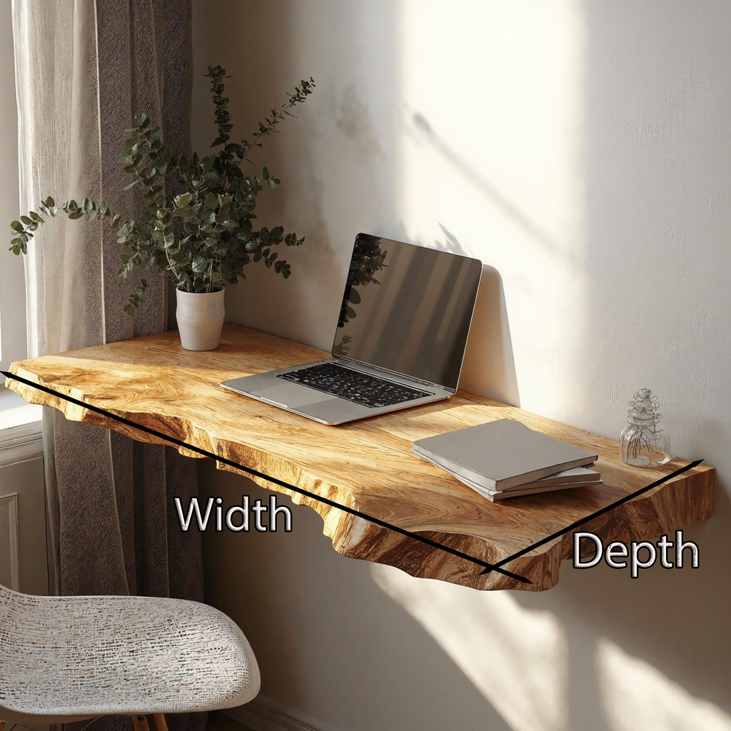 Farmhouse Solid Wood Floating Desk For Cozy And Functional Spaces
