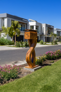 Handcrafted Wooden Sculpture Mailbox For Outdoor Patio Design