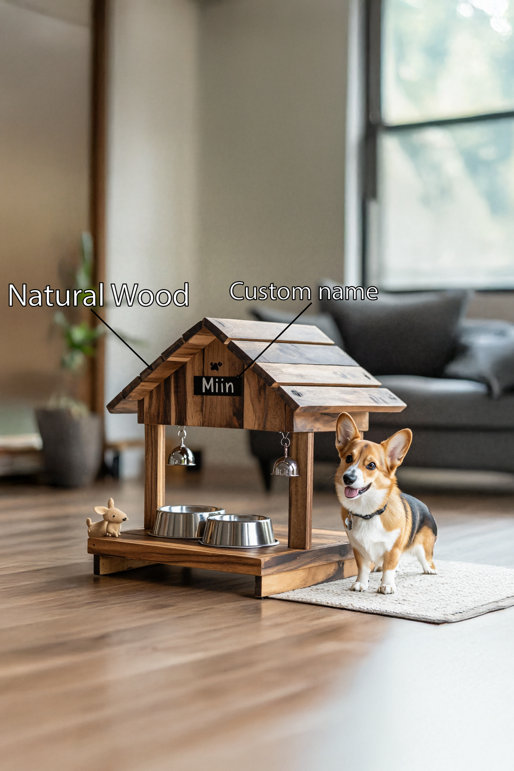 Handcrafted Pet Feeding Station Wooden For Dogs