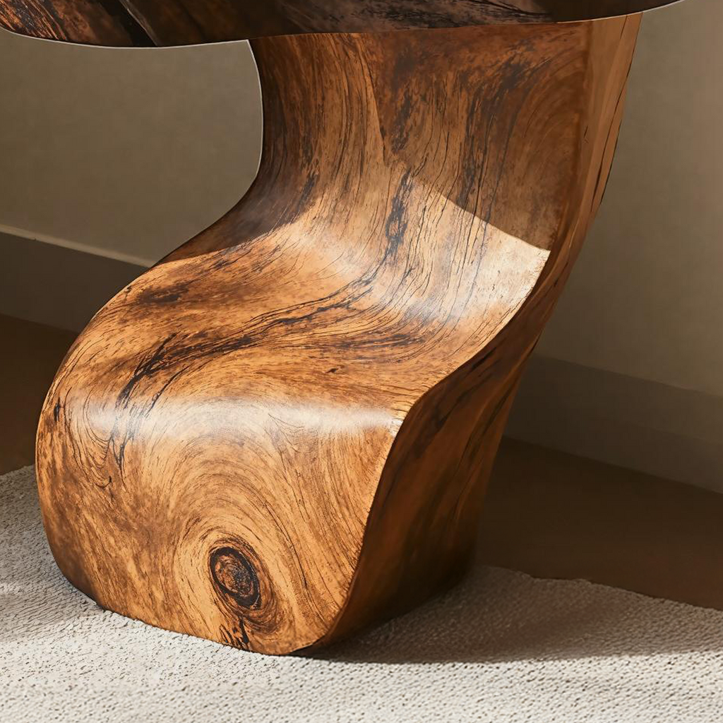 Wood End Table, Modern Round Side Table for Sofa and Bedside