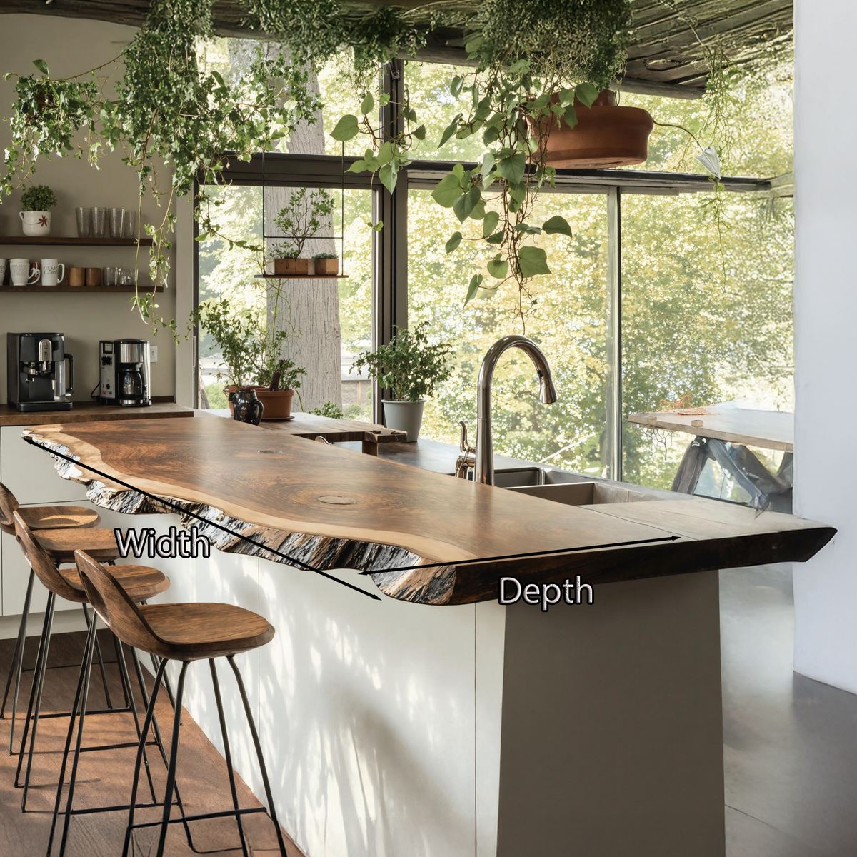 Farmhouse Wooden Kitchen Countertop For Beautiful Kitchen Ambiance