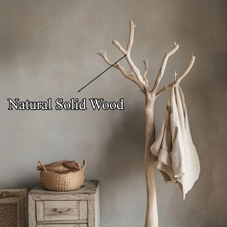 Tree Branch Coat Rack Driftwood Wall Hanger with Decorative Hooks