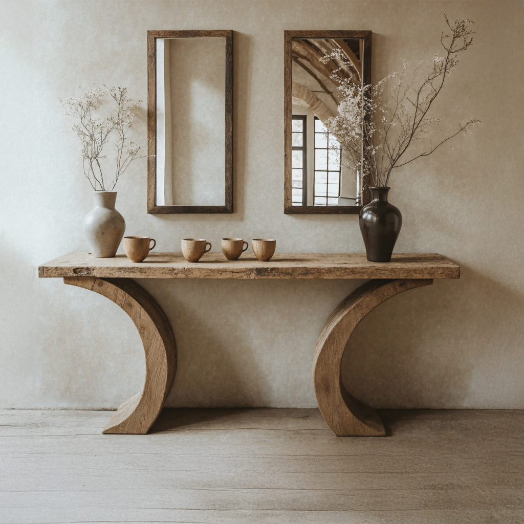 Live Edge Console Table Handcrafted Side Table