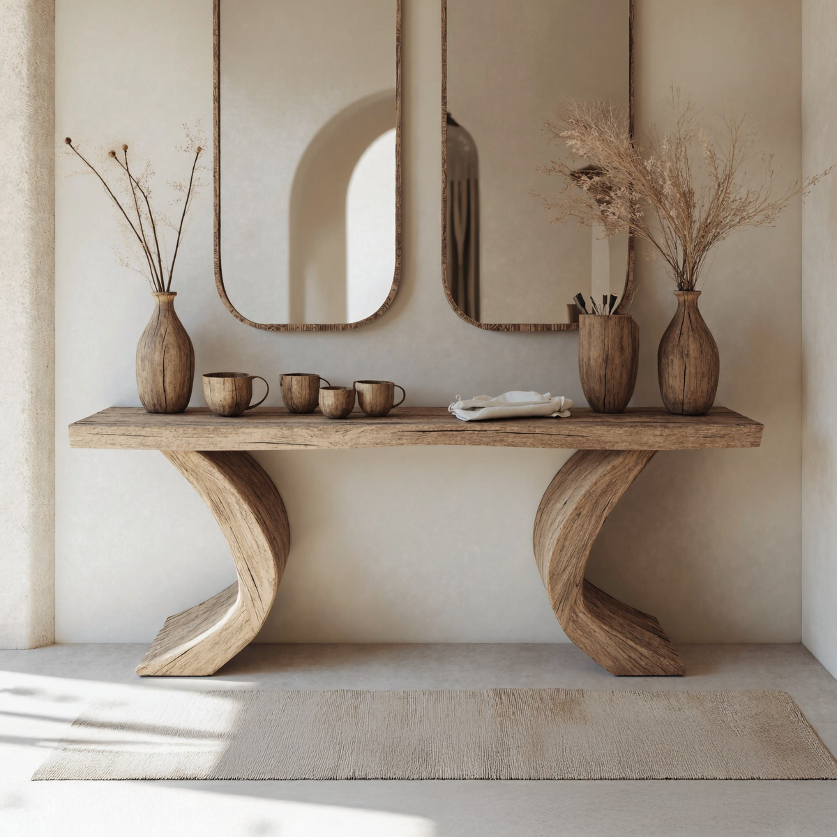 Live Edge Console Table Handcrafted Hallway Table