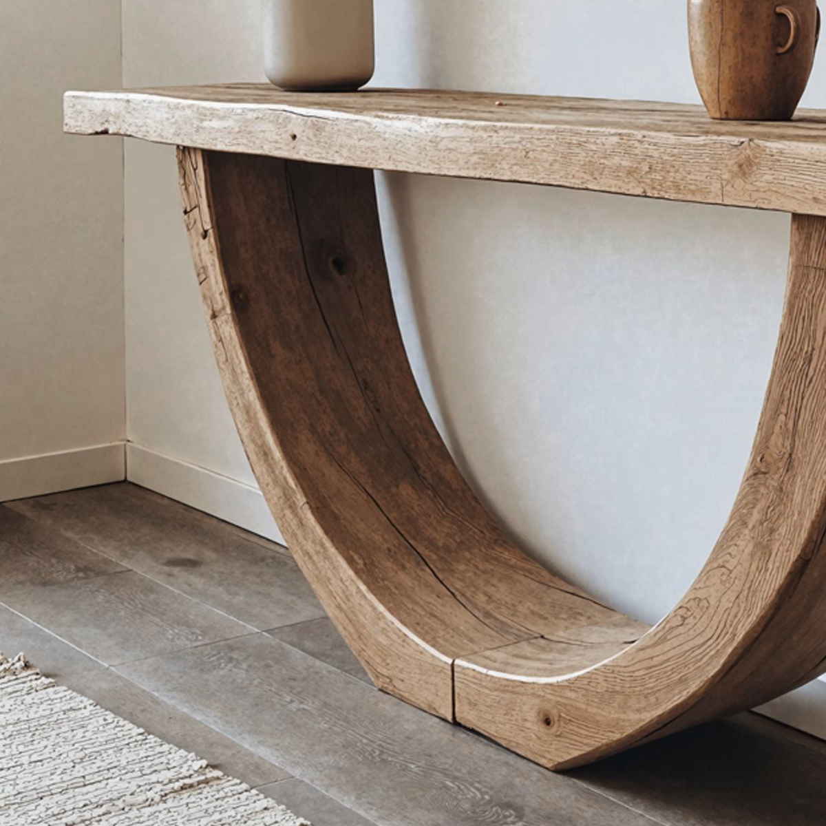 Narrow Console Table, Live Edge Solid Wood Entryway Table