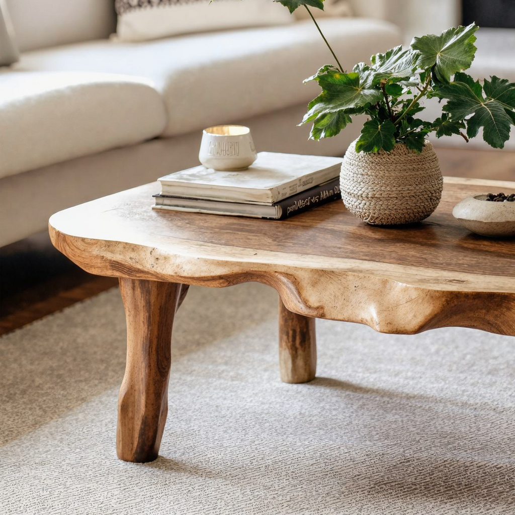 Live Edge Farmhouse Wood Coffee Table