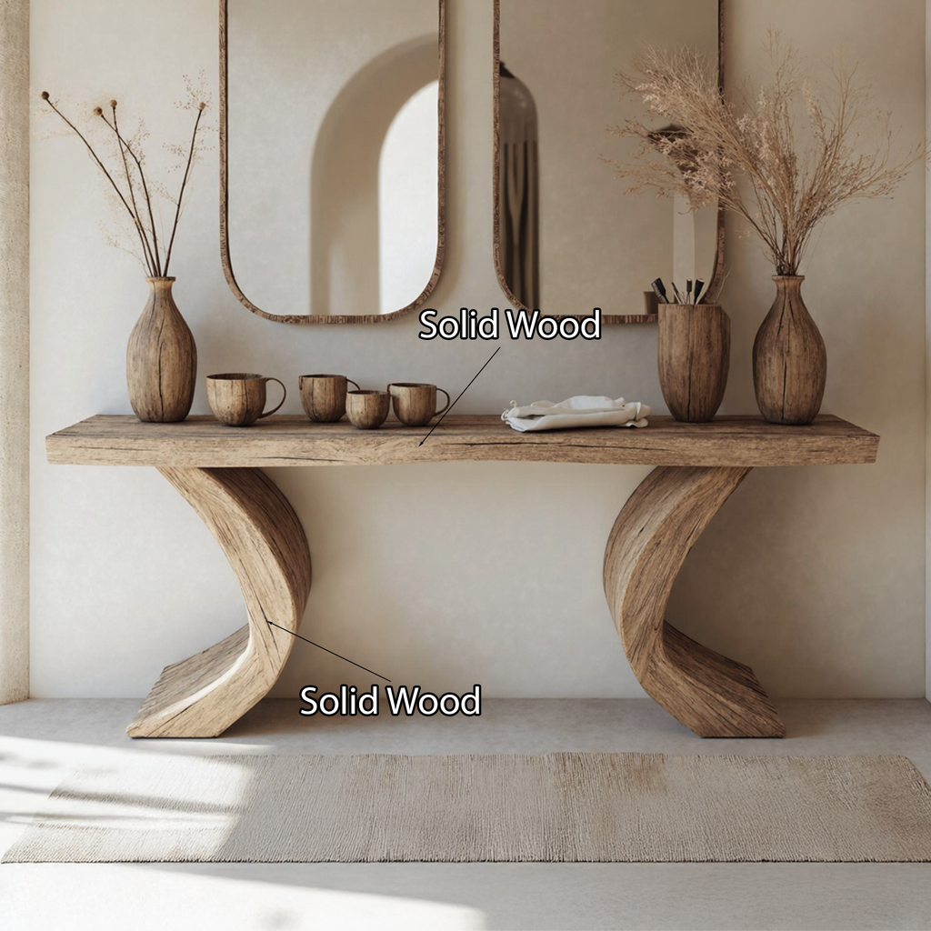 Live Edge Console Table Handcrafted Hallway Table