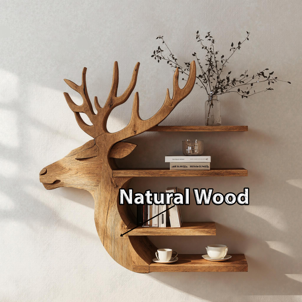 Handcrafted Deer Wall Shelf For Boho Or Rustic Style Homes