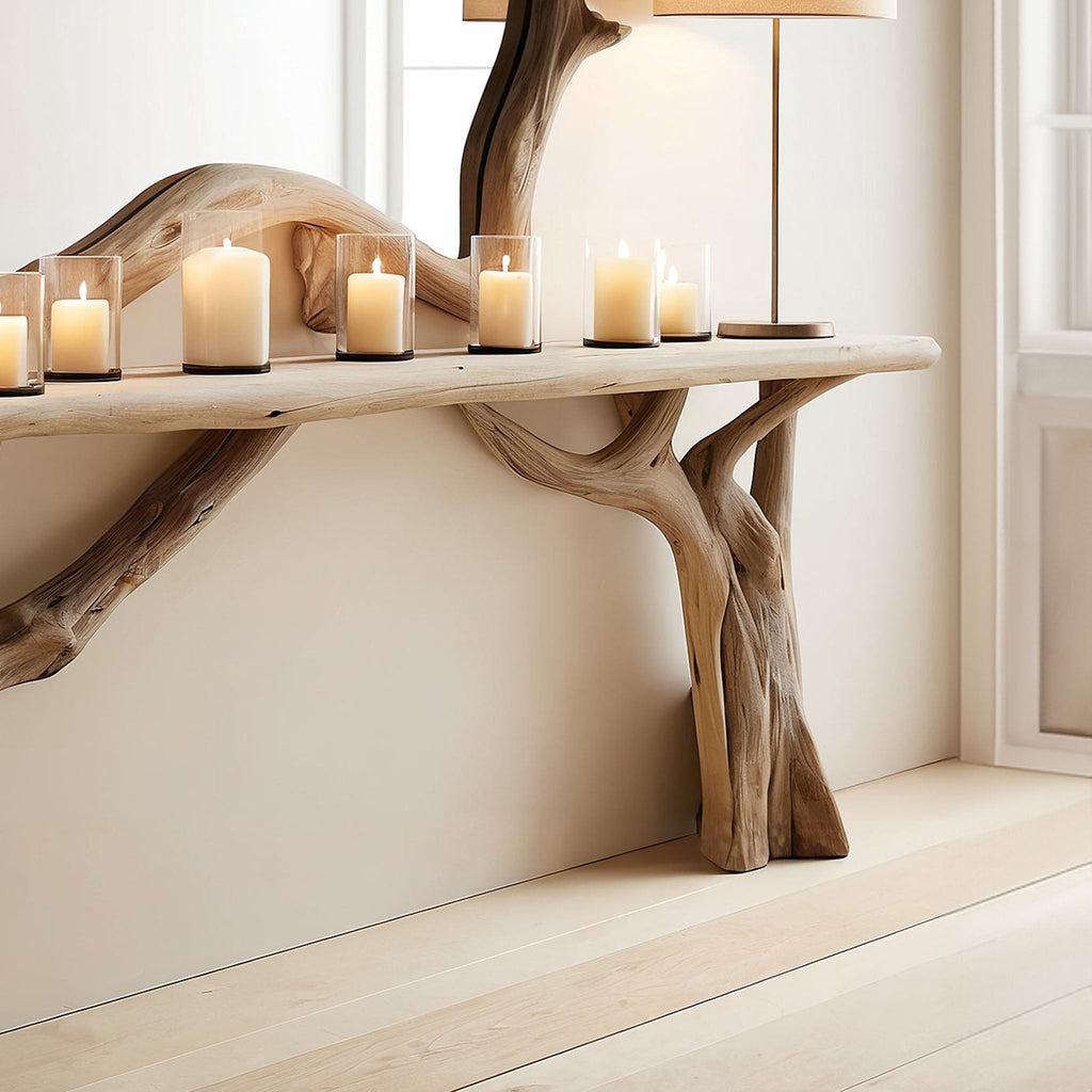 Decorative Wooden Floating Edge Entryway Table