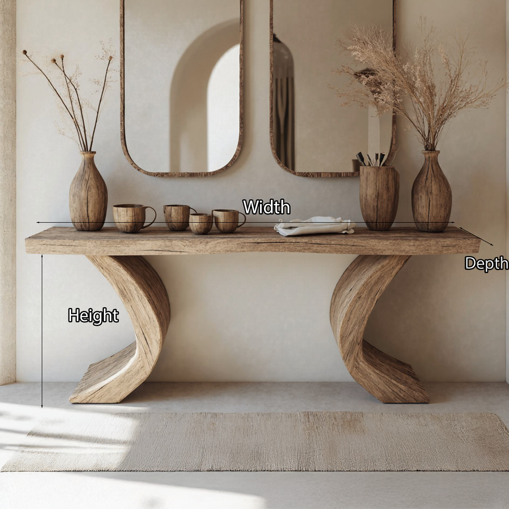 Live Edge Console Table Handcrafted Hallway Table