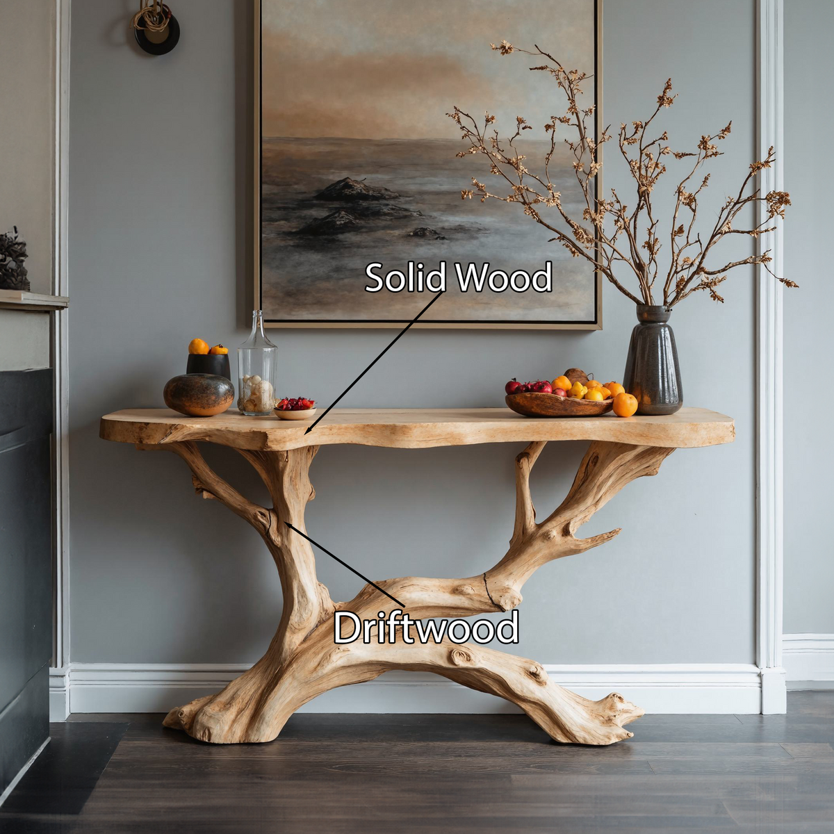 Floating Edge Entryway Table Farmhouse Decor
