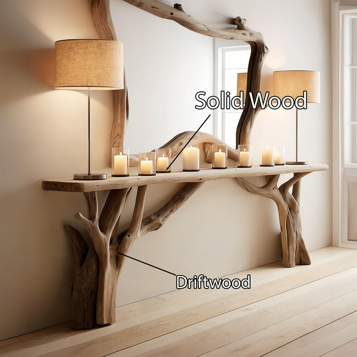 Decorative Wooden Floating Edge Entryway Table